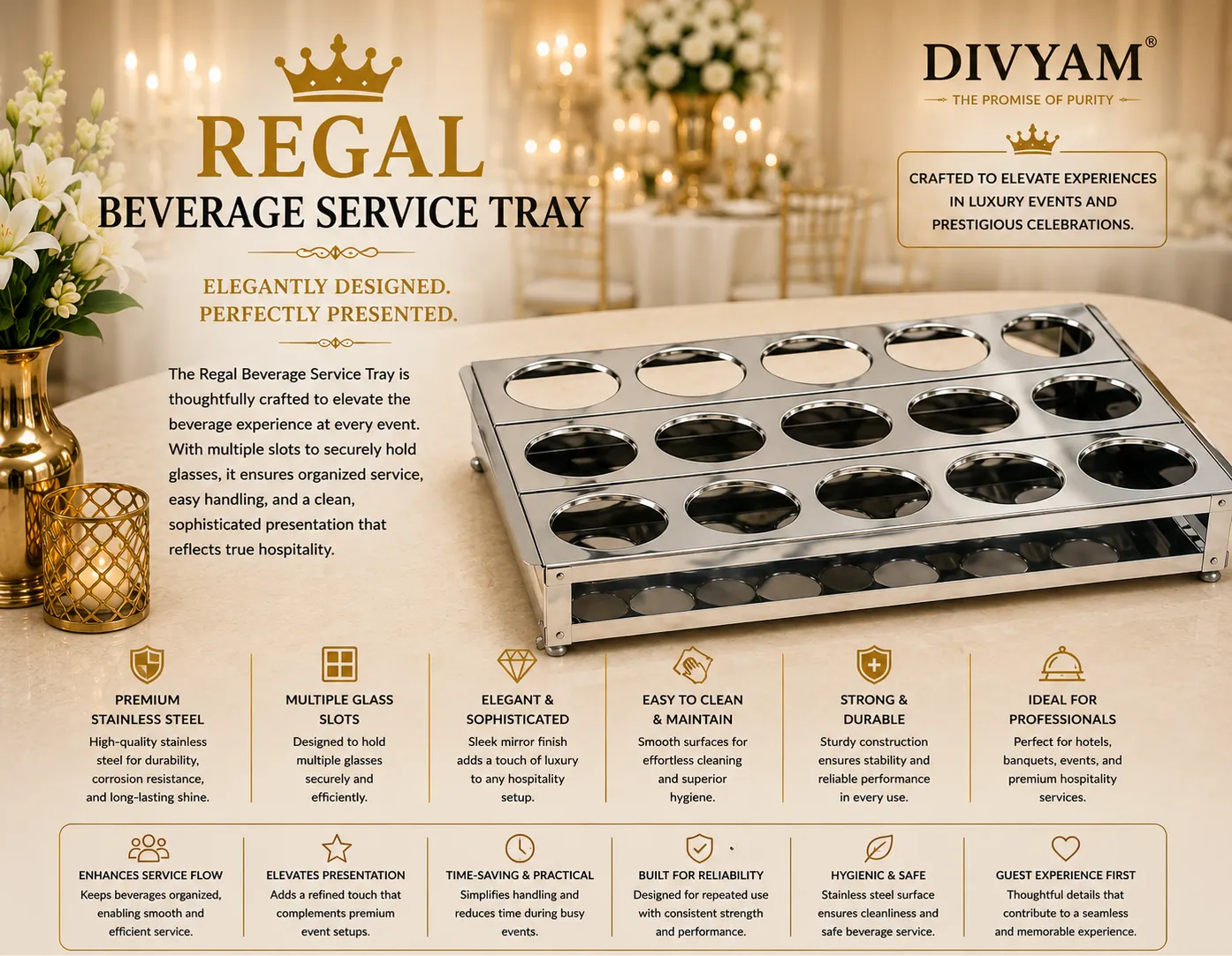 Imperial Beverage Service Tray presentation by D I V Y A M®